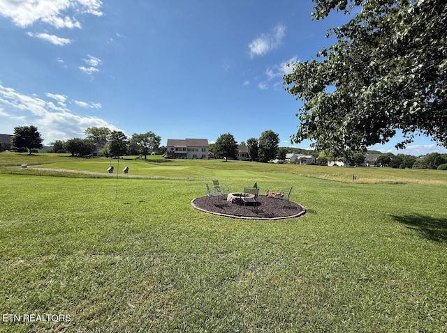 407 Kahite Trl, Vonore, TN 37885 - view of green lawn featuring an outdoor fire pit