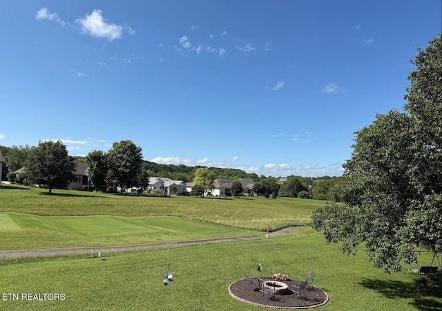 407 Kahite Trl, Vonore, TN 37885 - view of home's community with a fire pit and a lawn