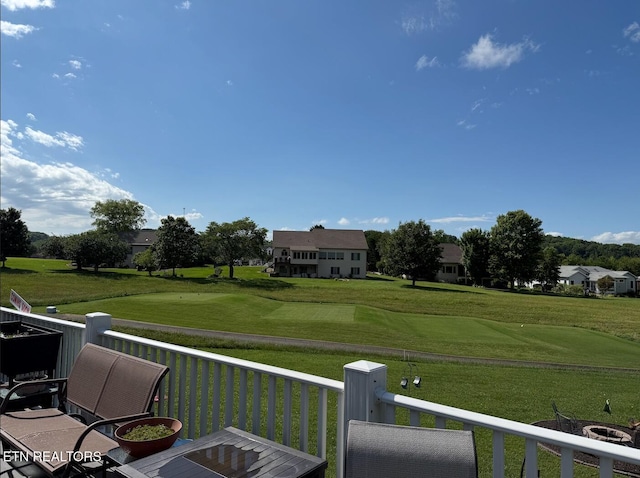 407 Kahite Trl, Vonore, TN 37885 - wooden deck featuring view of golf course and a yard
