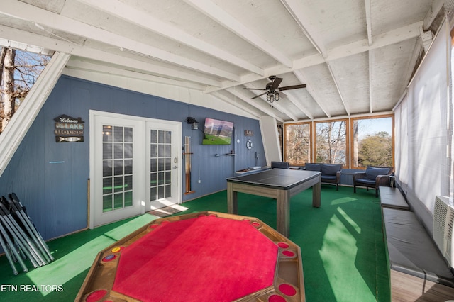 1917 Bootbluff Trl, Dandridge, TN 37725 - playroom with healthy amount of natural light, ceiling fan, carpet floors, and french doors