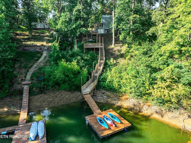 1917 Bootbluff Trl, Dandridge, TN 37725 - dock area with stairs and a water view