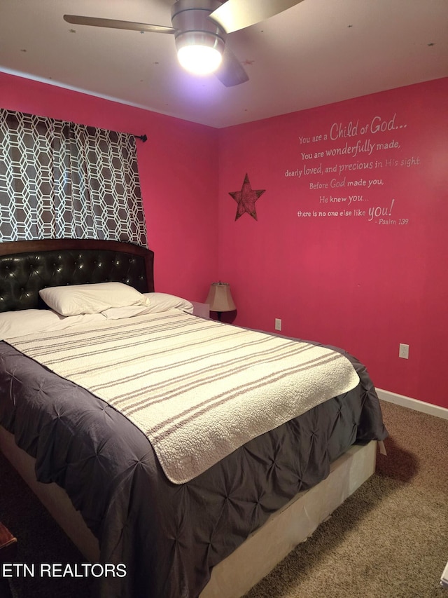 241 Oswego Rd, Jellico, TN 37762 - bedroom featuring carpet flooring, ceiling fan, and baseboards