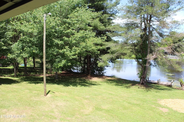 515 Silver Lake Dr, Jamestown, TN 38556 - view of green lawn with a water view