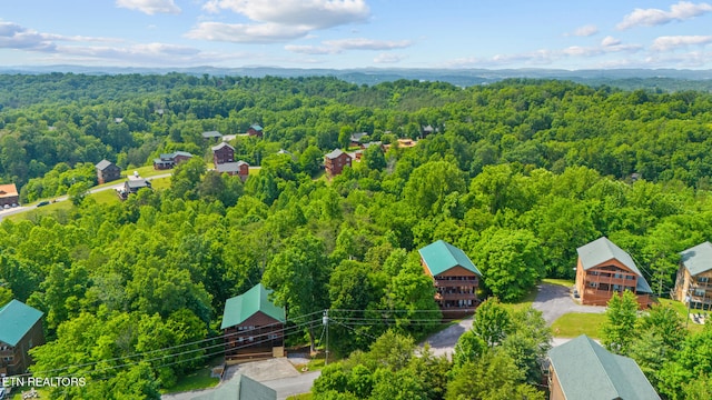 aerial view of a heavily wooded area