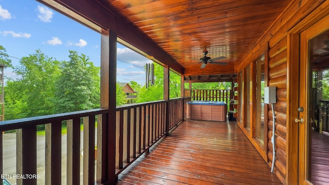 deck featuring a ceiling fan