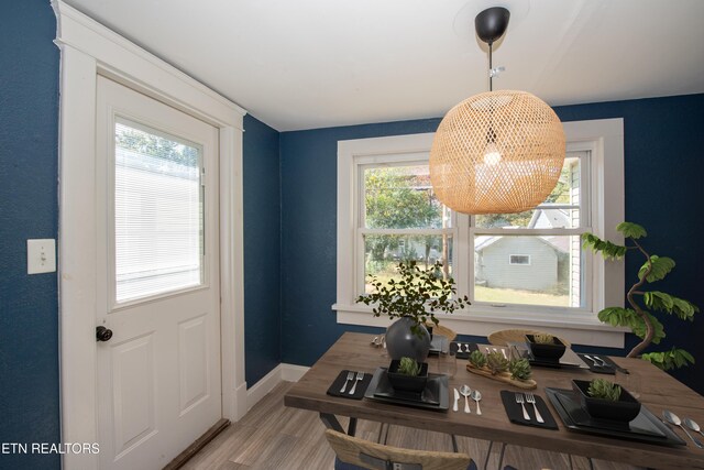 1431 Remsen St, Alcoa, TN 37701 - dining room with a chandelier, wood finished floors, and baseboards