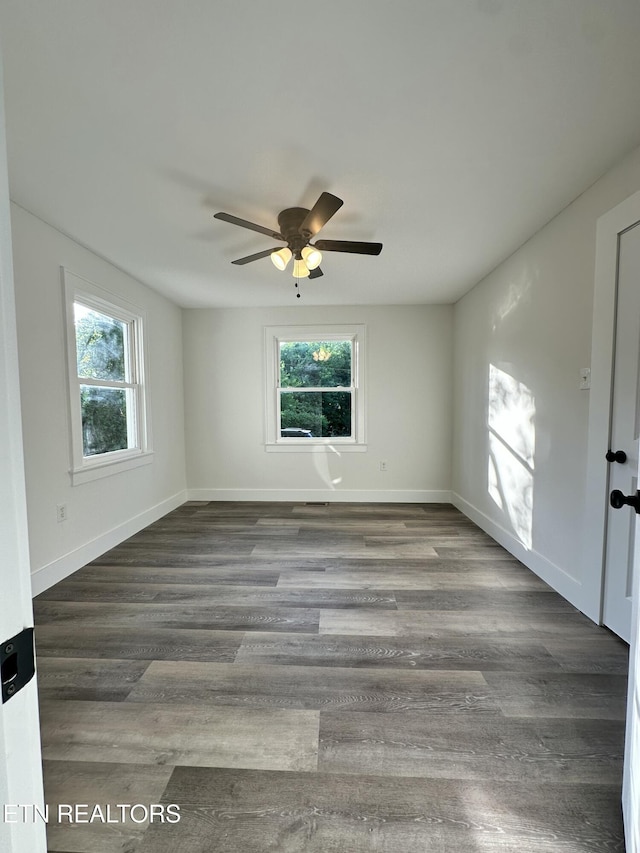 3824 Catalpa Ave, Knoxville, TN 37914 - empty room with wood finished floors, baseboards, and a ceiling fan