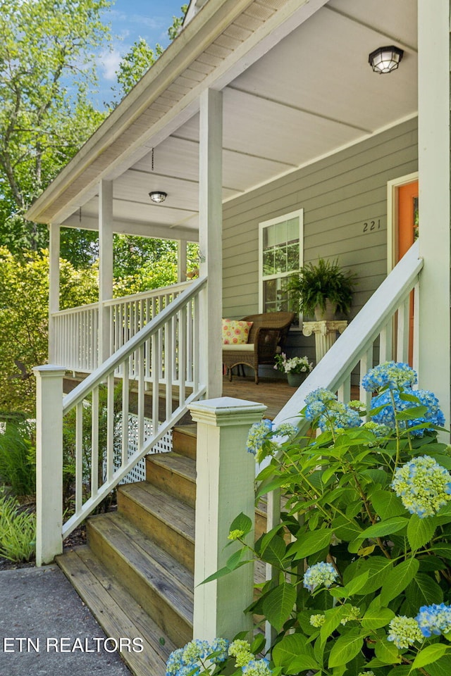 221 Stony Rock Ln, Jacksboro, TN 37757 - view of wooden porch