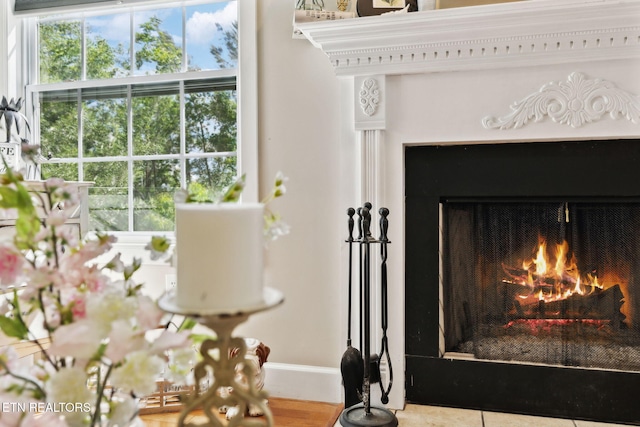 221 Stony Rock Ln, Jacksboro, TN 37757 - detailed view of a warm lit fireplace and baseboards