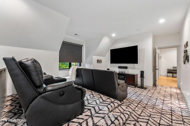 8539 N Ruggles Ferry Pike, Strawberry Plains, TN 37871 - carpeted cinema room with recessed lighting, baseboards, and lofted ceiling