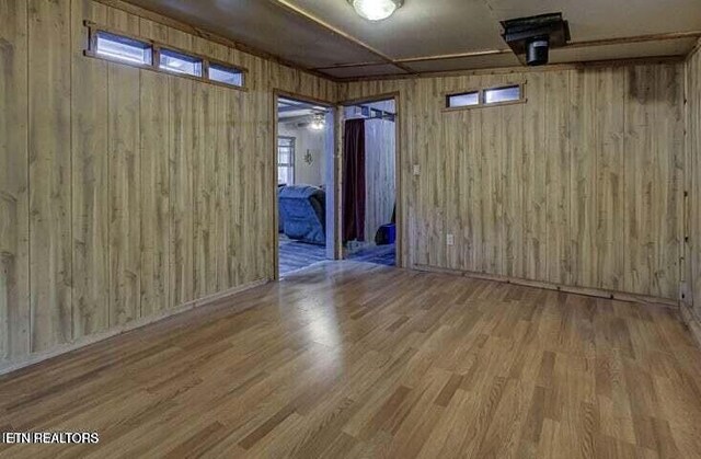 12863 Summer City Rd, Spring City, TN 37381 - basement featuring wood finished floors and wooden walls