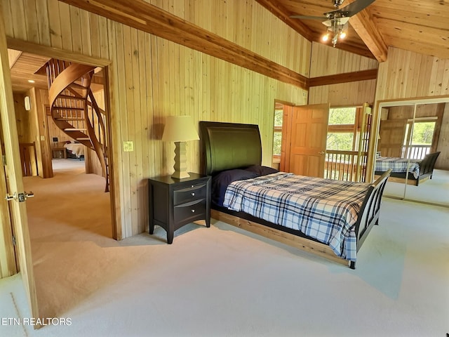 189 Bridle Way, Speedwell, TN 37870 - bedroom featuring carpet flooring and wooden walls