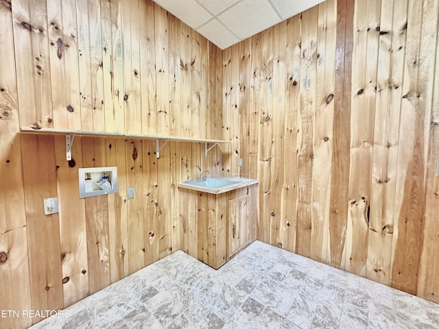 189 Bridle Way, Speedwell, TN 37870 - clothes washing area with hookup for a washing machine, wooden walls, and cabinet space
