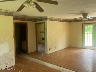 154 Spruce Pine Rd, Mooresburg, TN 37811 - empty room featuring a ceiling fan and wood finished floors