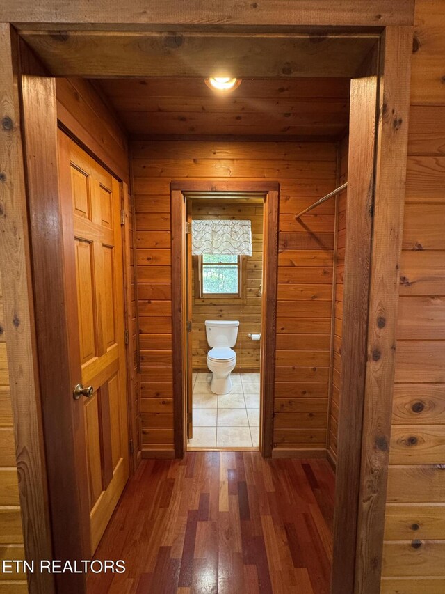 1186 Deerfield Way, Lafollette, TN 37766 - hallway featuring wood finished floors and wooden walls