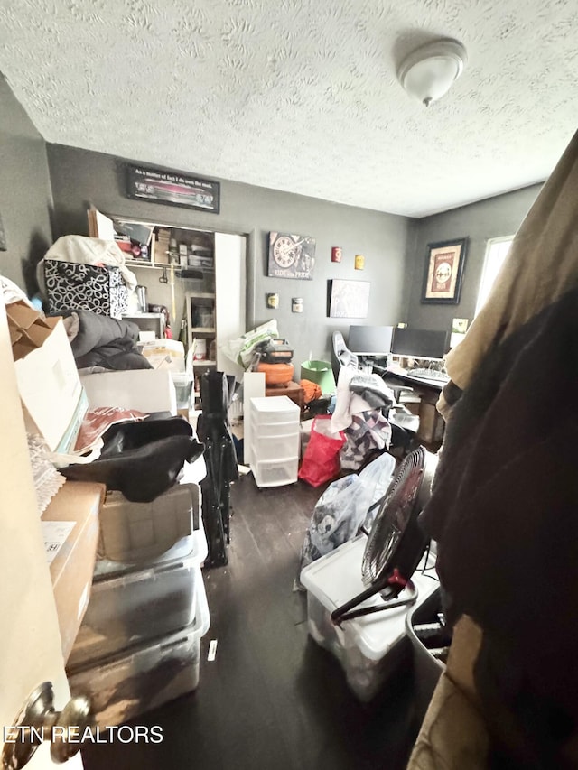 108 E Hunter Cir, Oak Ridge, TN 37830 - office area with wood finished floors and a textured ceiling