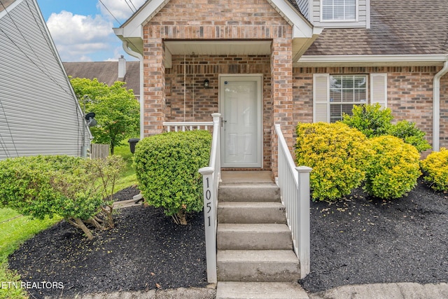 1051 Nod St, Knoxville, TN 37932 - property entrance with brick siding and roof with shingles