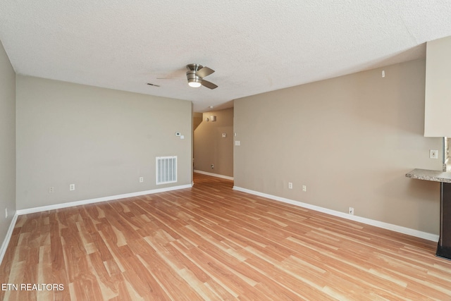 1051 Nod St, Knoxville, TN 37932 - spare room featuring a ceiling fan, baseboards, light wood finished floors, and a textured ceiling