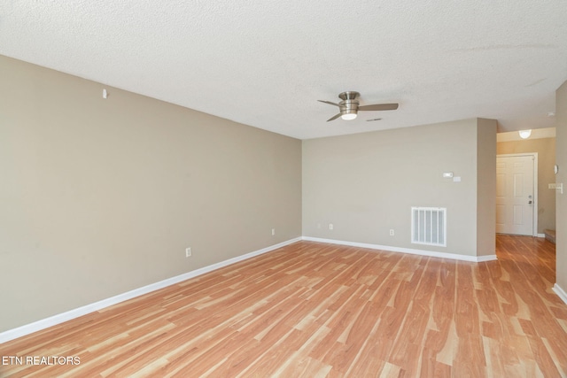 1051 Nod St, Knoxville, TN 37932 - unfurnished room featuring a ceiling fan, light wood-type flooring, a textured ceiling, and baseboards