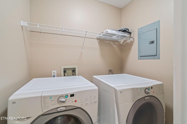 1051 Nod St, Knoxville, TN 37932 - laundry room with electric panel and separate washer and dryer
