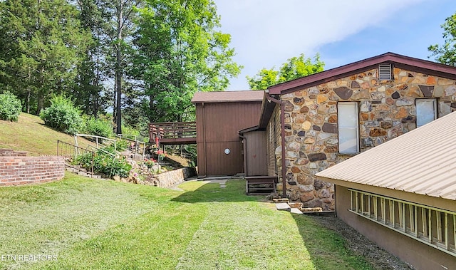 1711 Rocky Branch Rd, Rutledge, TN 37861 - view of green lawn featuring a deck