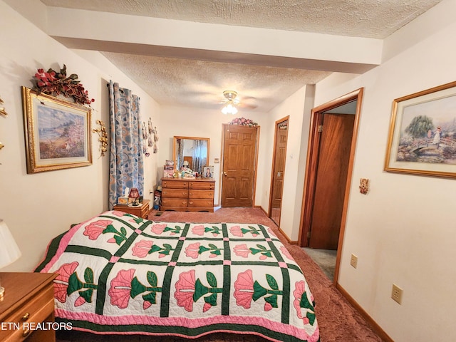 1711 Rocky Branch Rd, Rutledge, TN 37861 - carpeted bedroom featuring a textured ceiling and a ceiling fan
