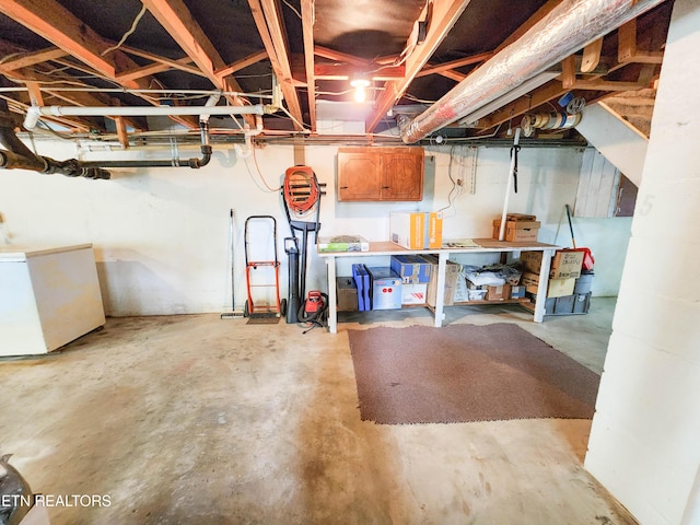 1711 Rocky Branch Rd, Rutledge, TN 37861 - unfinished below grade area with fridge