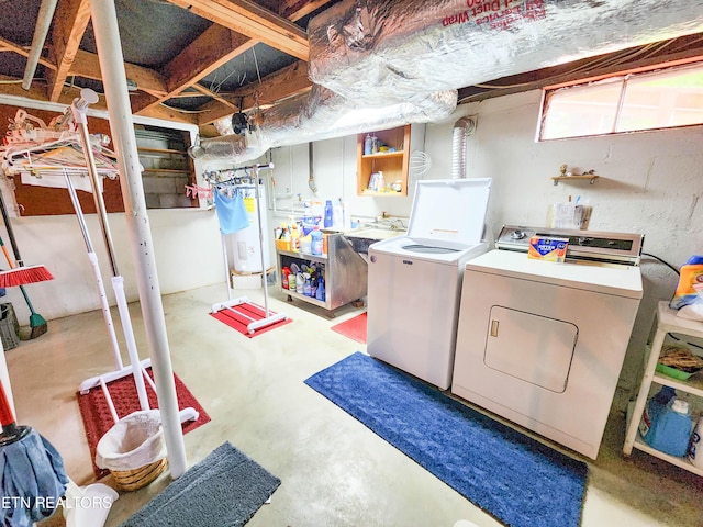 1711 Rocky Branch Rd, Rutledge, TN 37861 - below grade area featuring washing machine and clothes dryer and water heater