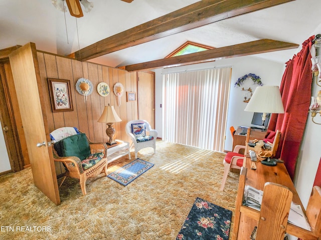 1711 Rocky Branch Rd, Rutledge, TN 37861 - living area with ceiling fan and wooden walls