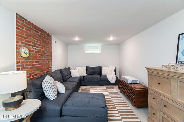 4051 Sutherland Ave, Knoxville, TN 37919 - living area with brick wall