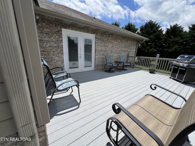 1018 Southwind Cir, Dandridge, TN 37725 - wooden deck featuring french doors and area for grilling