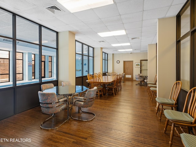203 Regal Tower, Maryville, TN 37804 - dining space featuring hardwood / wood-style flooring and a drop ceiling