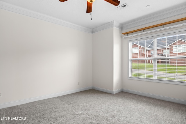 7235 Alysha Vineyard Way, Knoxville, TN 37931 - carpeted empty room featuring crown molding, ceiling fan, and baseboards