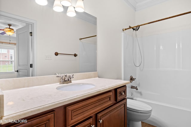 7235 Alysha Vineyard Way, Knoxville, TN 37931 - full bathroom with ornamental molding, vanity, bathing tub / shower combination, and toilet