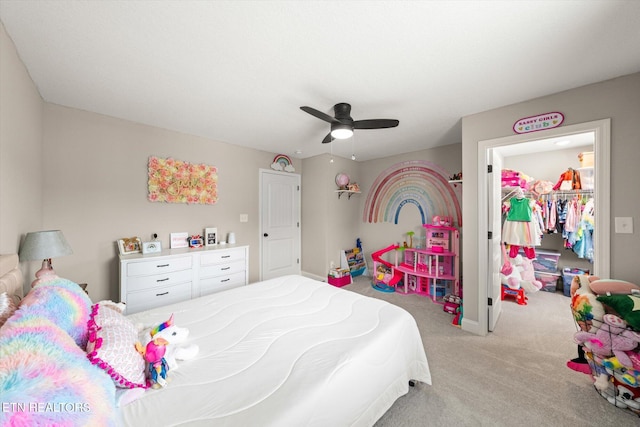 2516 Lemon Berry St, Knoxville, TN 37932 - bedroom featuring carpet floors, a spacious closet, ceiling fan, and a closet