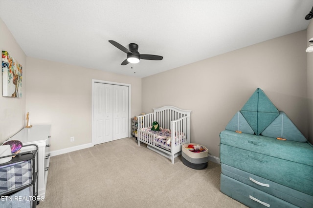 2516 Lemon Berry St, Knoxville, TN 37932 - bedroom with carpet, a closet, a ceiling fan, and baseboards