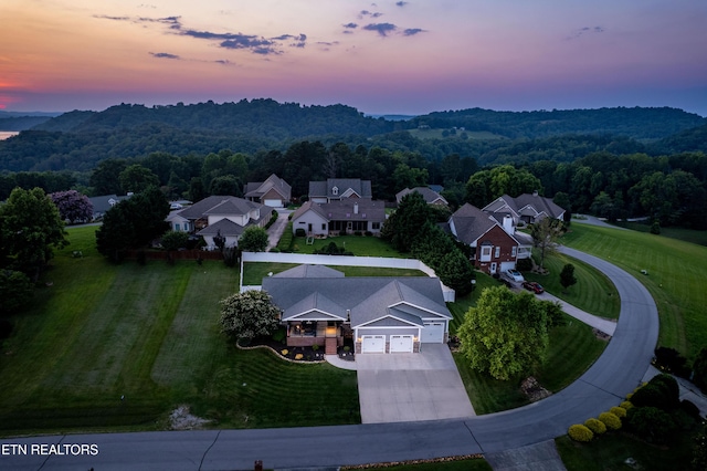 119 Pointe Summit Dr, Greenback, TN 37742 - aerial view at dusk of a residential view and a forest view