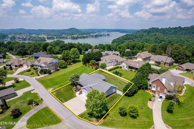 119 Pointe Summit Dr, Greenback, TN 37742 - aerial perspective of suburban area with a nearby body of water and property parcel outlined