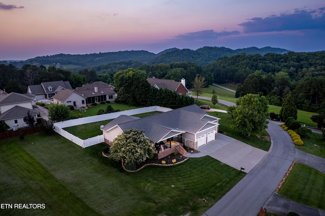 119 Pointe Summit Dr, Greenback, TN 37742 - aerial view at dusk of a mountain view and a forest view