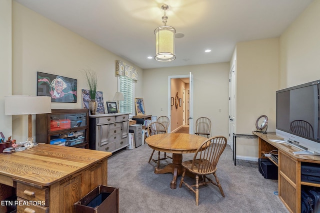 111 Winchester Cir, Oak Ridge, TN 37830 - dining space with carpet, recessed lighting, and baseboards