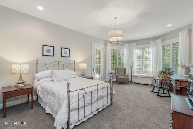 111 Winchester Cir, Oak Ridge, TN 37830 - bedroom with carpet, access to outside, and recessed lighting