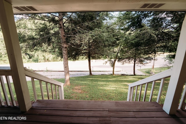 1799 Baker Hwy, Huntsville, TN 37756 - view of grassy yard with a deck