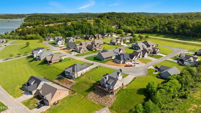 338 Cape Lookout Lgt, Loudon, TN 37774 - aerial perspective of suburban area featuring a forest and a nearby body of water