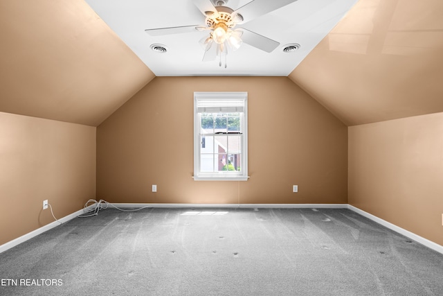 1025 Ree Way Unit 20, Knoxville, TN 37909 - additional living space with a ceiling fan, carpet floors, baseboards, and vaulted ceiling
