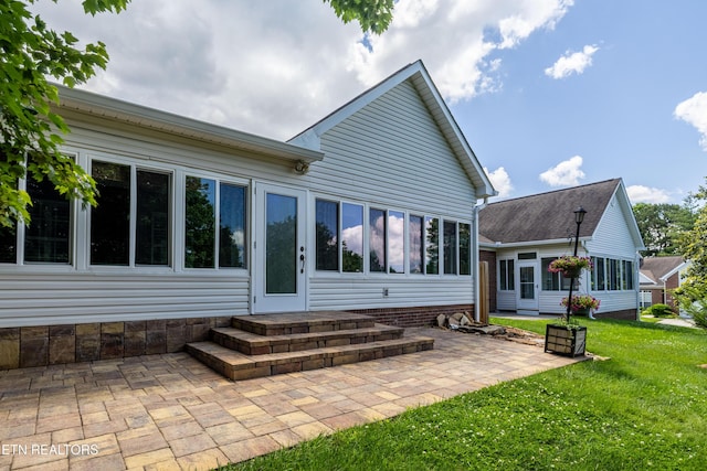 1025 Ree Way Unit 20, Knoxville, TN 37909 - rear view of house with a patio and a lawn