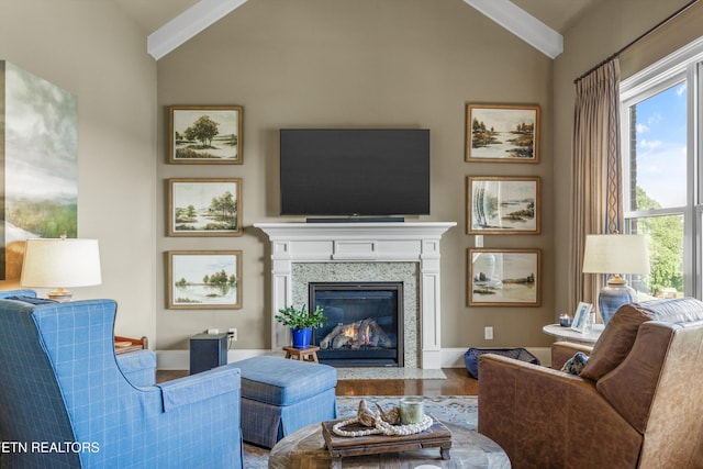 436 Silent River Ln, Loudon, TN 37774 - living room featuring a fireplace, wood finished floors, and baseboards