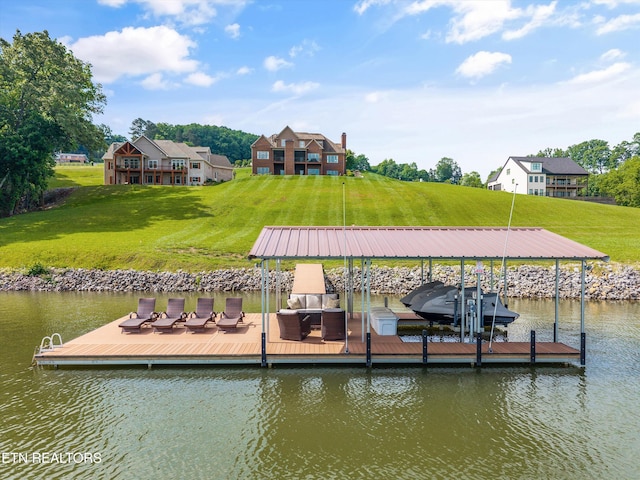 436 Silent River Ln, Loudon, TN 37774 - dock with a water view and a lawn