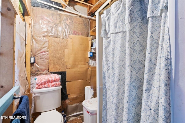 157 Chestnut Cir, Lafollette, TN 37766 - bathroom featuring toilet and curtained shower