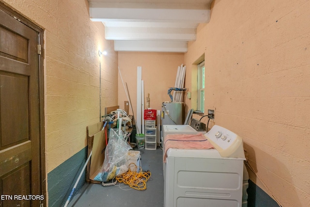 944 Smoky Mountain View Ct, Seymour, TN 37865 - washroom featuring washing machine and dryer and gas water heater