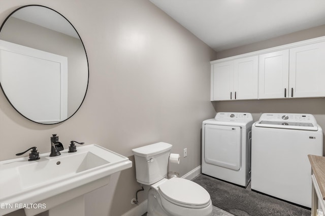 448 Trinity Rd, Morristown, TN 37814 - half bath with independent washer and dryer, baseboards, toilet, and a sink